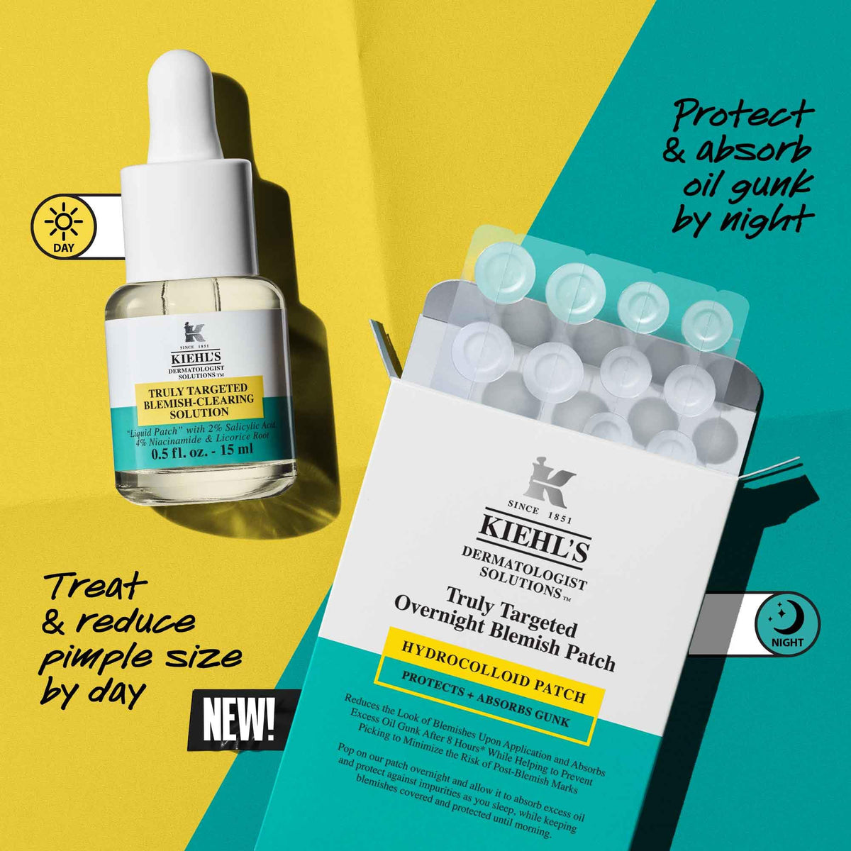 Transparent hydrocolloid film from Kiehl's patch blends with skin for discreet wear.