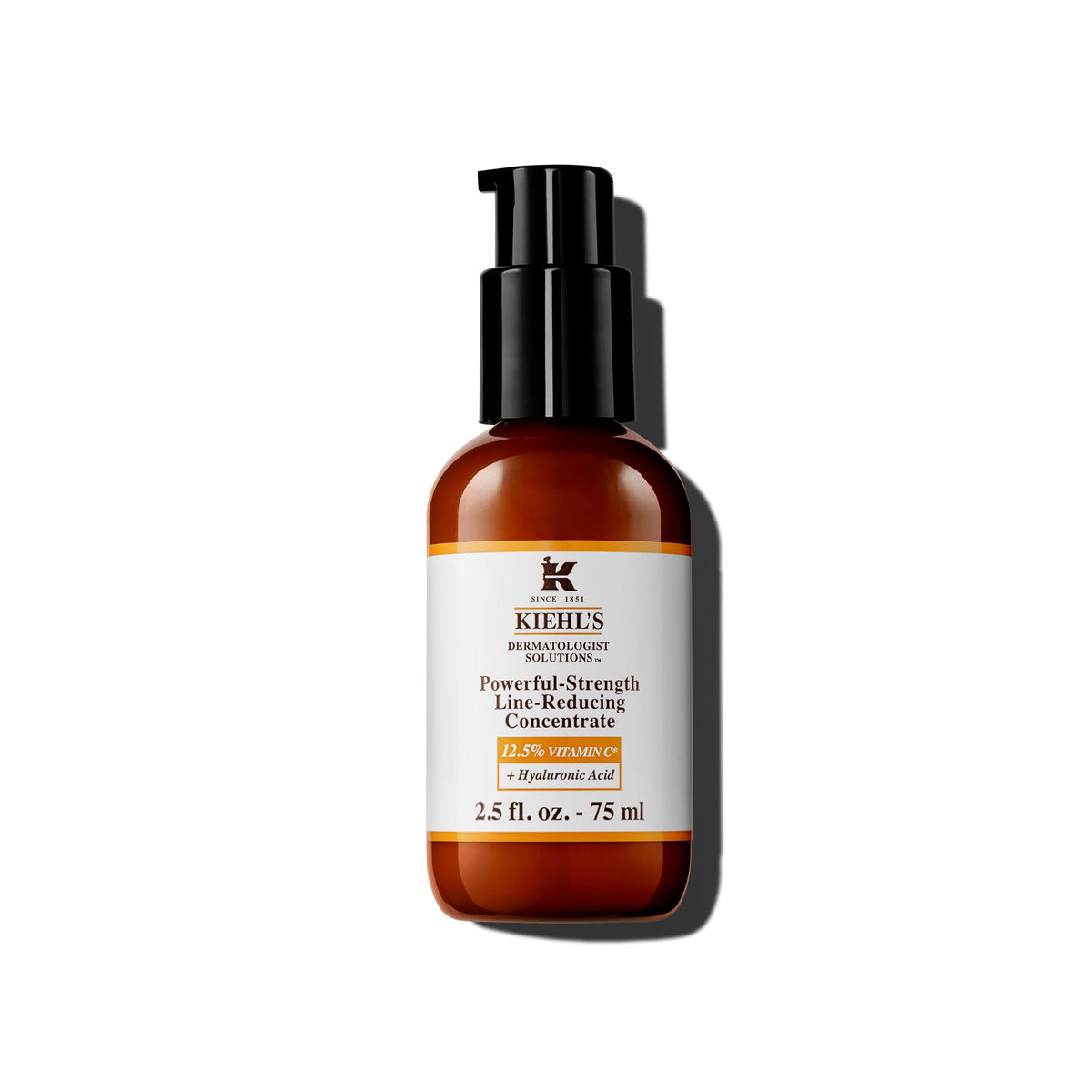 Kiehl's Powerful-Strength Vitamin C serum bottle highlighting radiance potential.