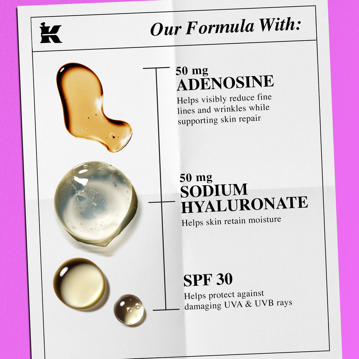 Kiehl's cream application scene shows lifting and firming potential.