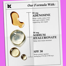 Kiehl's cream application scene shows lifting and firming potential.