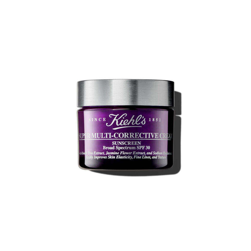 Kiehl's SPF 30 cream bottle offers daily hydration and sun protection.