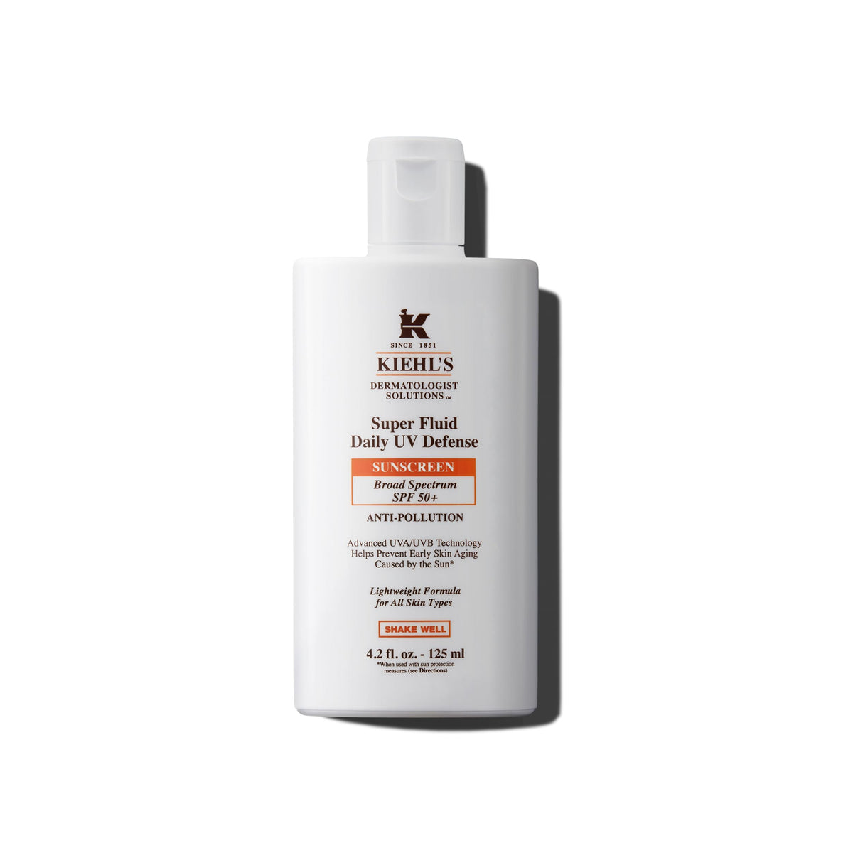 Kiehl's Super Fluid UV Defense bottle pump enabling easy daily protection against sun exposure
