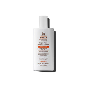 Kiehl's Super Fluid UV Defense sunscreen bottle ready for daily sun protection.