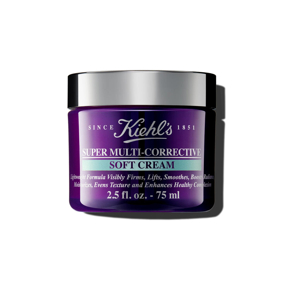 Kiehl's Super Multi-Corrective Soft Cream bottle ready for daily hydration and anti-aging care