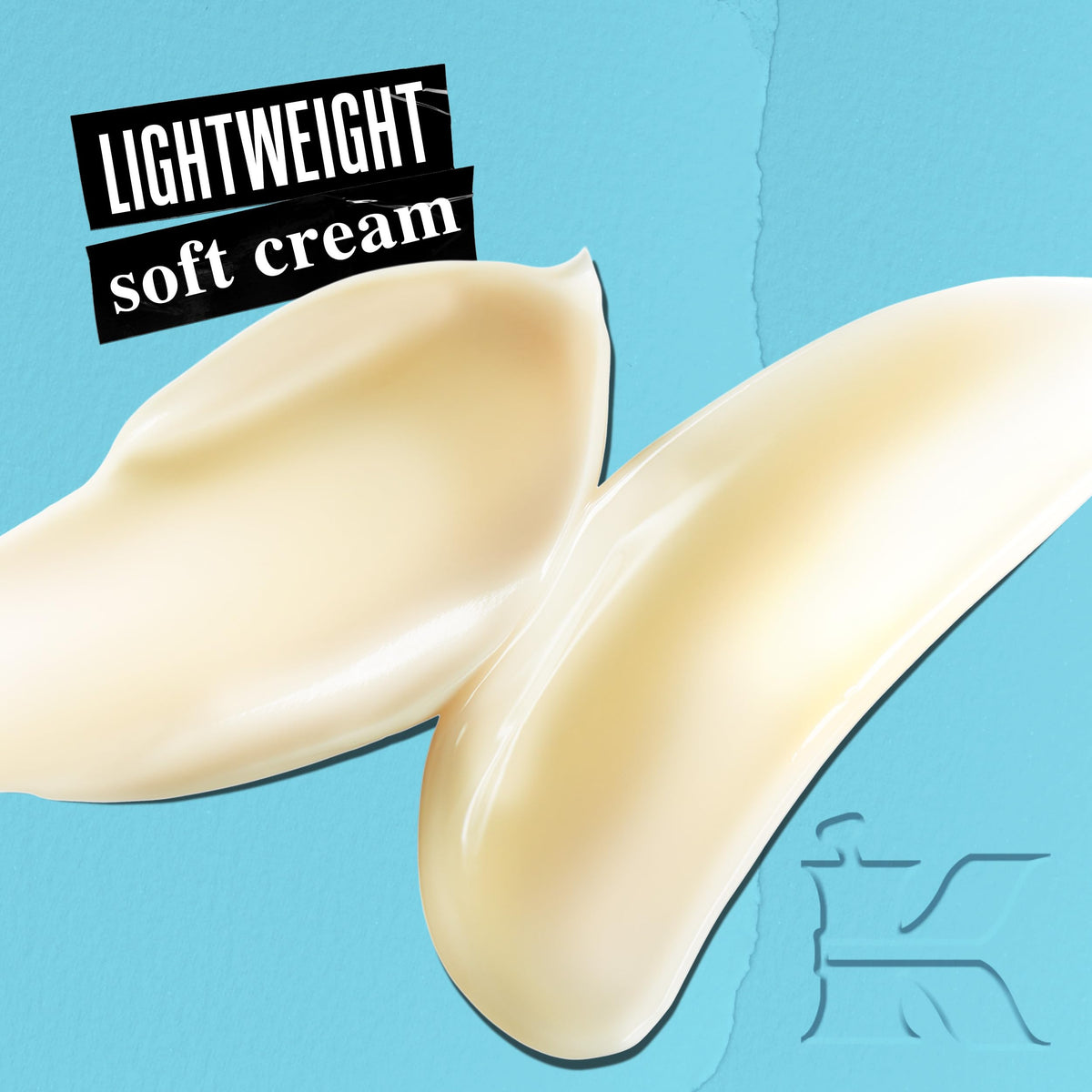 Texture close-up of Kiehl's Soft Cream showing lightweight, non-greasy finish