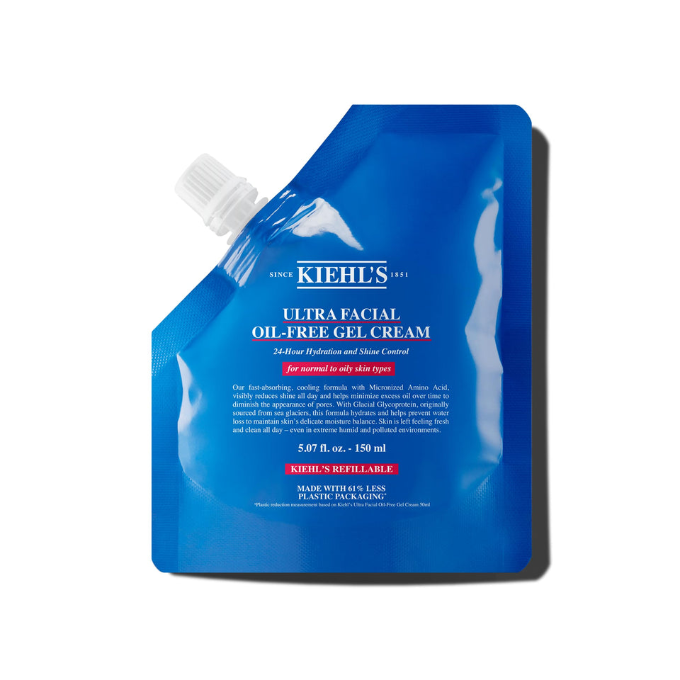 Kiehl's Ultra Facial Oil-Free Moisturizer bottle highlighting shine-control formula
