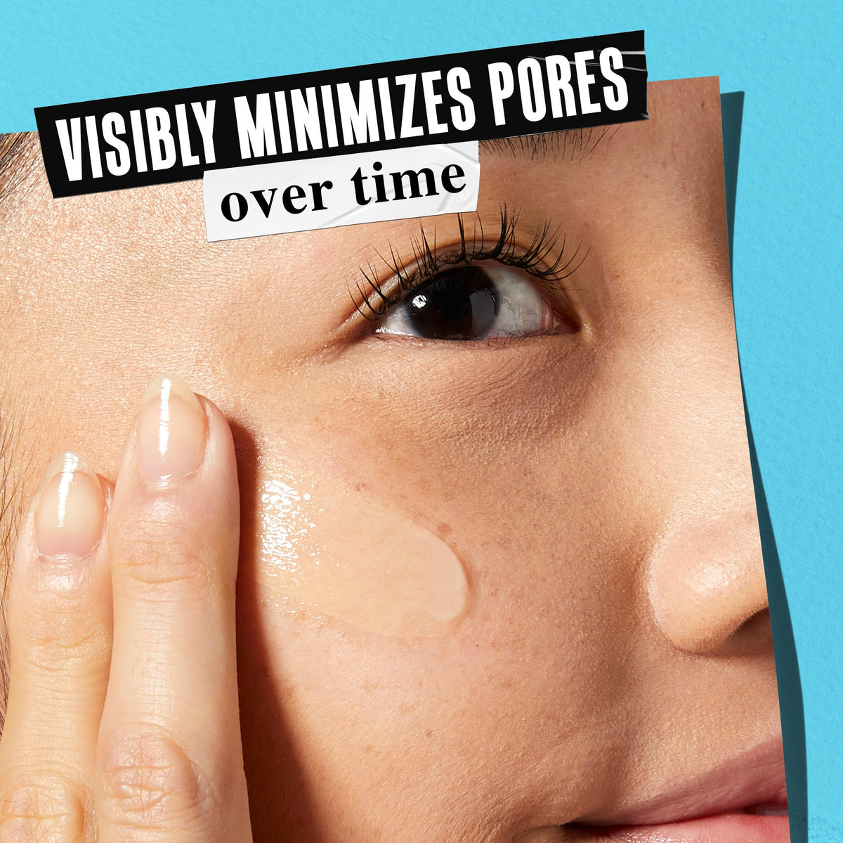 Skin after use shows minimized pores with Kiehl's moisturizer