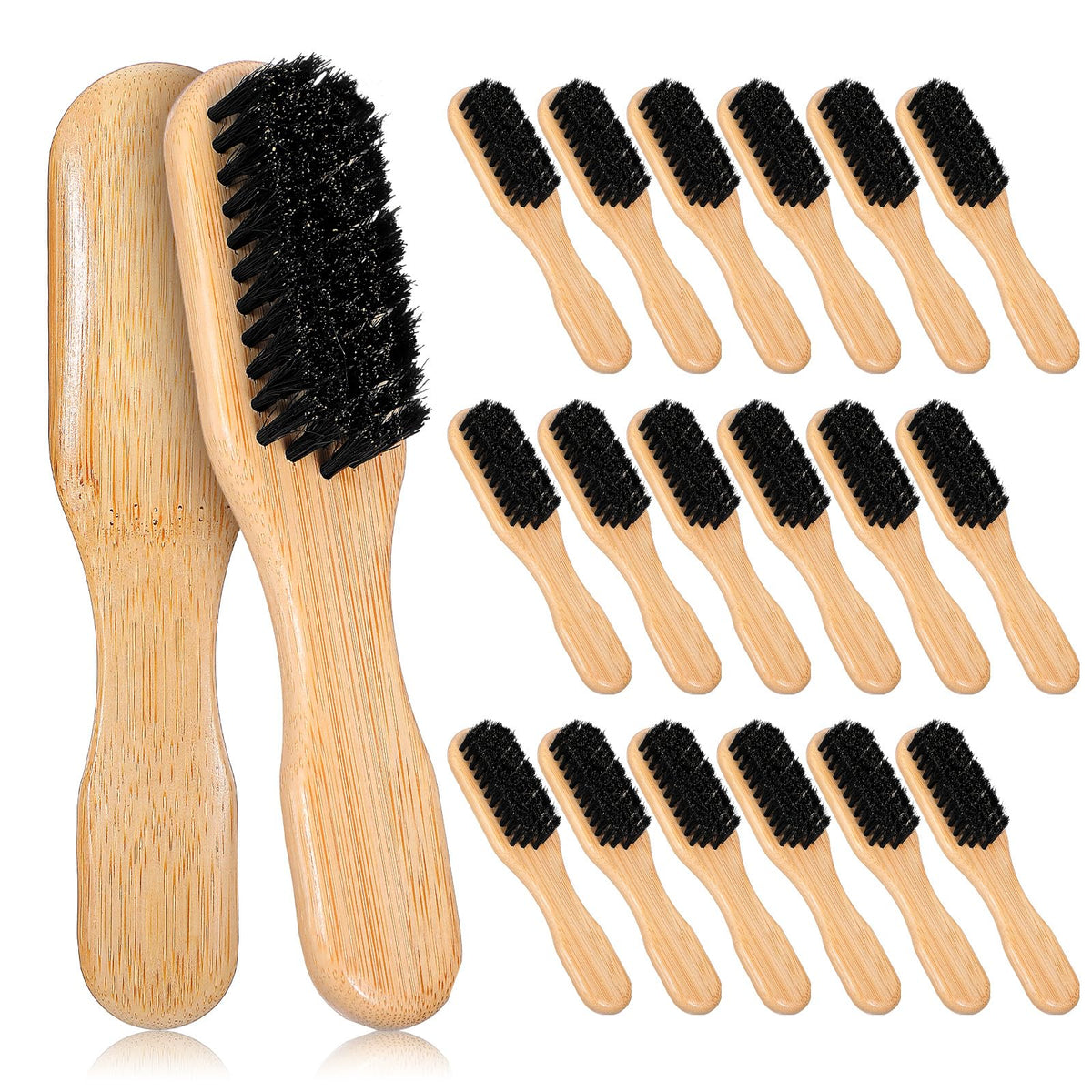 Kifmurase 20-pack hair brush set with bamboo handle for gentle detangling