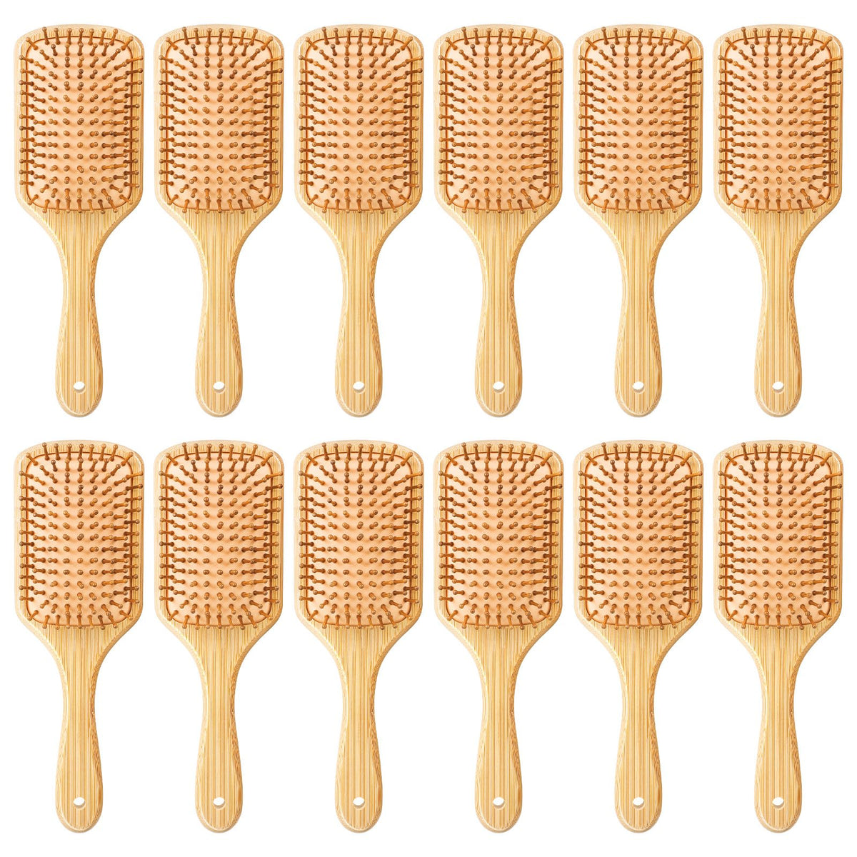 Kifmurase bamboo hair brush paddle for smooth detangling and ergonomic grip.
