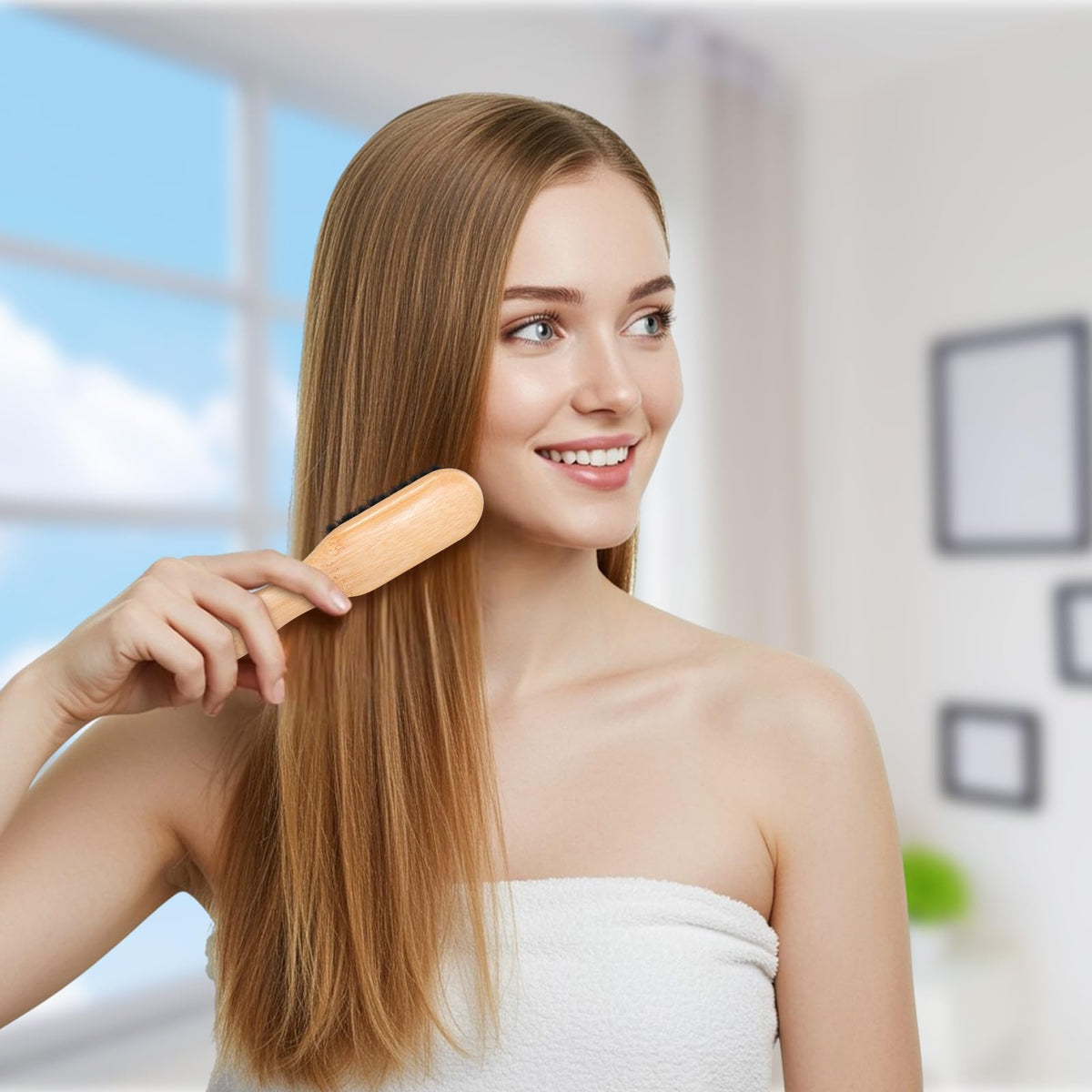 Kifmurase natural boar bristles provide soft detangling