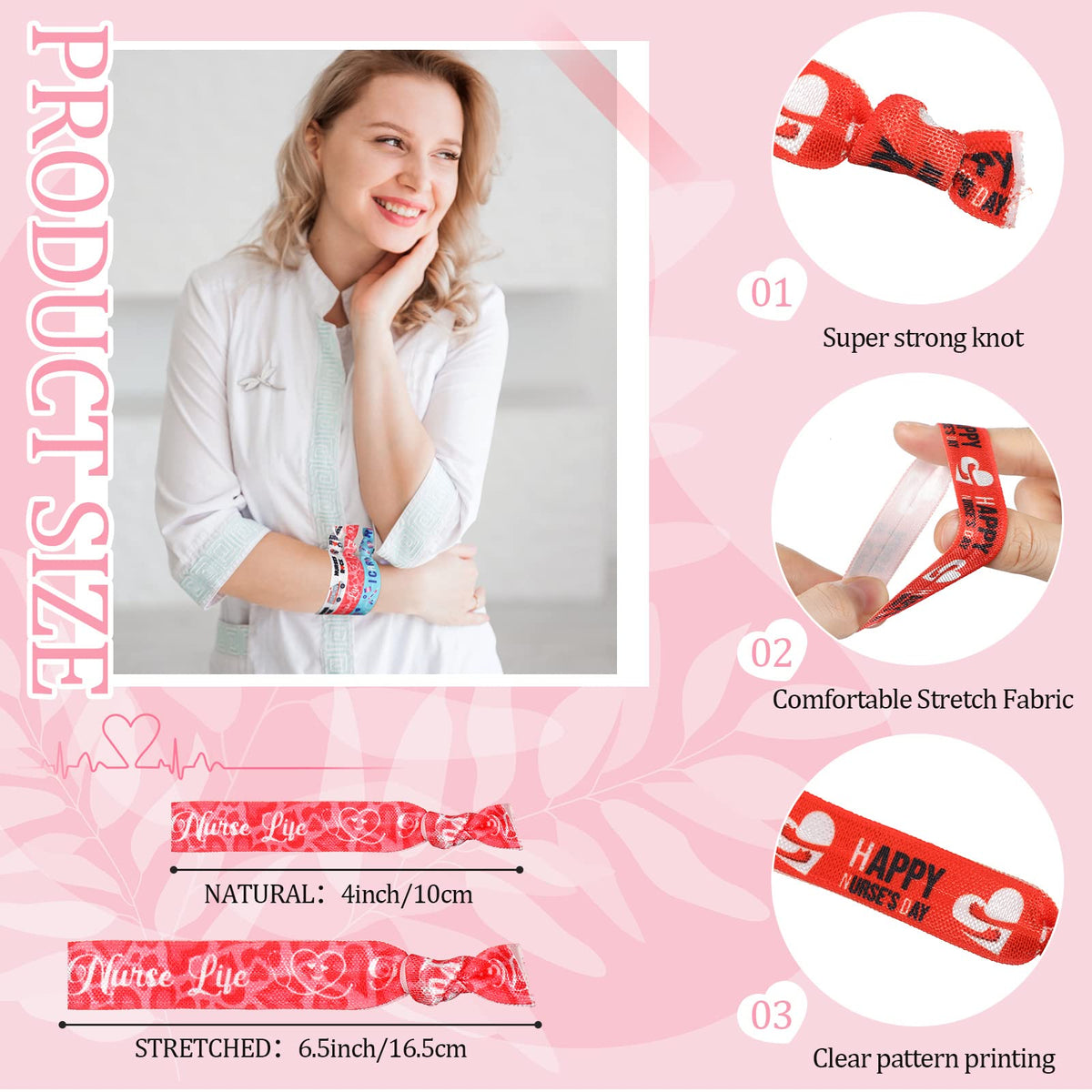 Kigeli knotted hair ties with nurse design for cheerful ponytails
