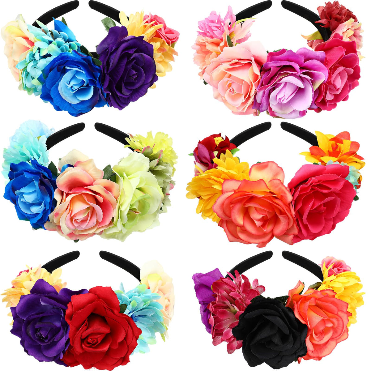 Kigeli Mexican rose flower crown headband for a festive Cinco de Mayo look