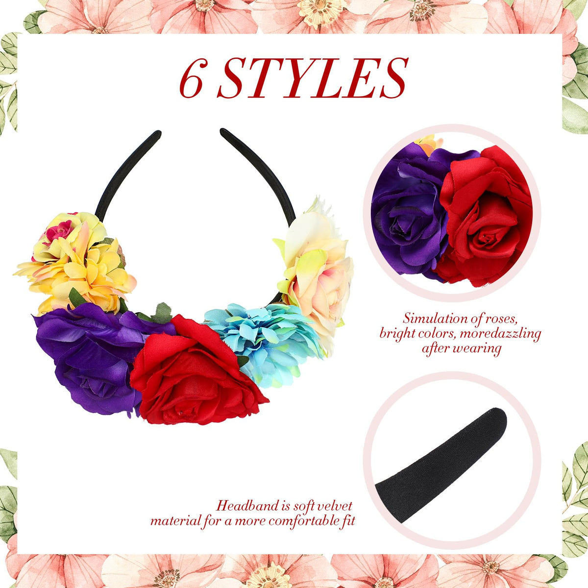 Kigeli multicolored flower crown adds an elegant touch to outfits