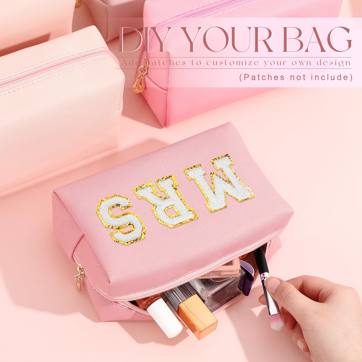 Kigeli Pink Series compact makeup pouch keeps essentials handy