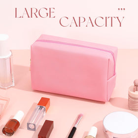 Kigeli Pink Series PU leather cosmetic bag durable and easy to clean