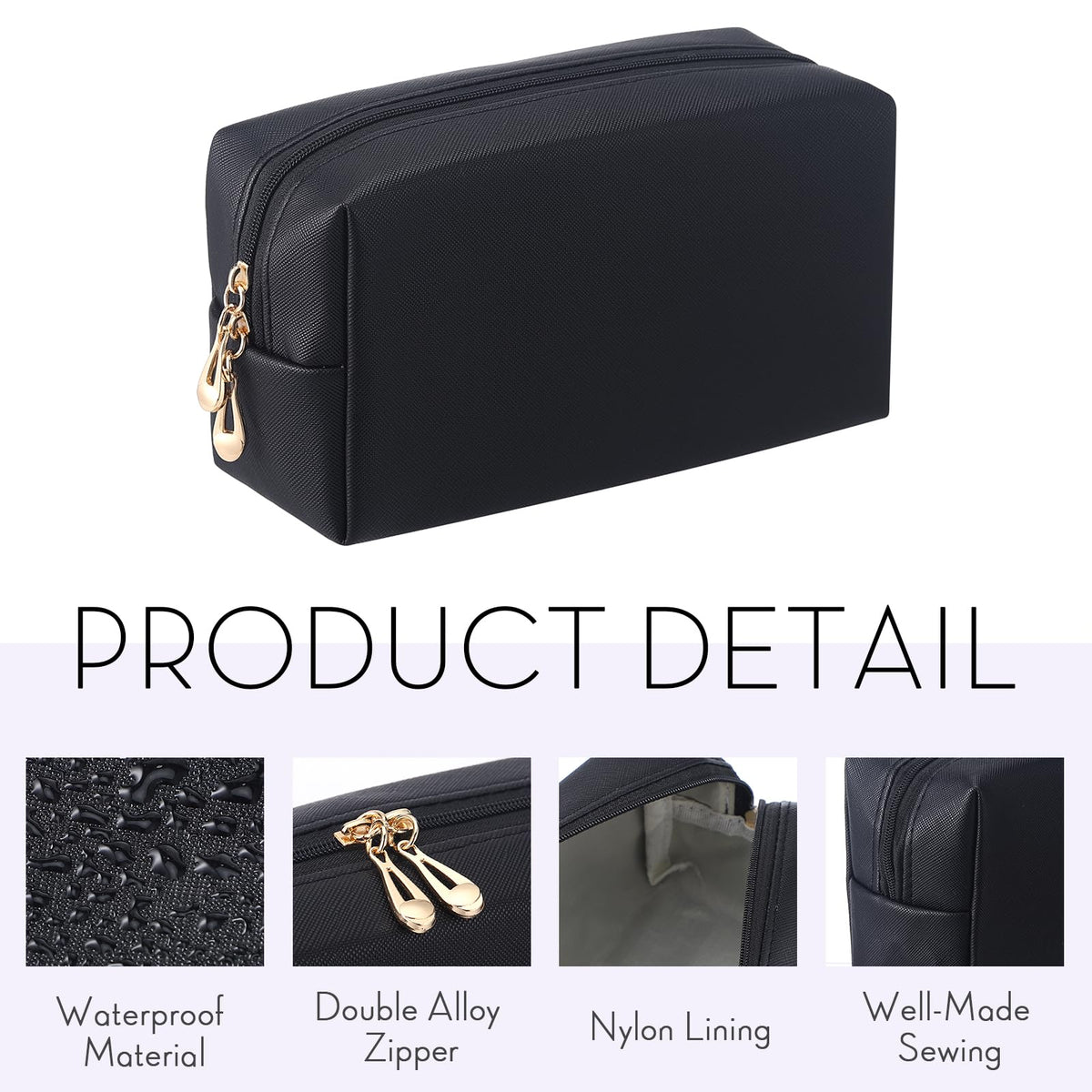 Kigeli PU leather cosmetic pouches waterproof for protection on trips