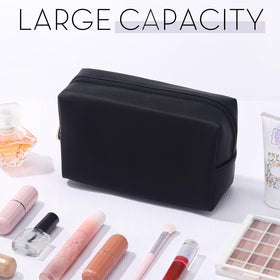 Kigeli wide-opening zipper makeup bag for easy daily access