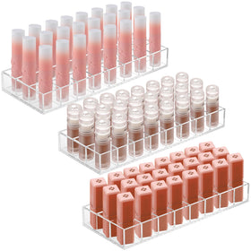 Kigley clear lipstick organizer 3pc keeps cosmetics organized at a glance