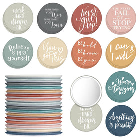 Kigley inspirational compact mirrors front view for quick on-the-go touch-ups