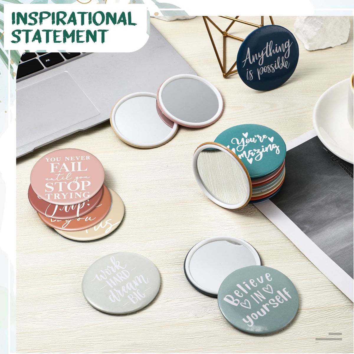 Kigley travel-friendly 2.76-inch mirror fits in purses