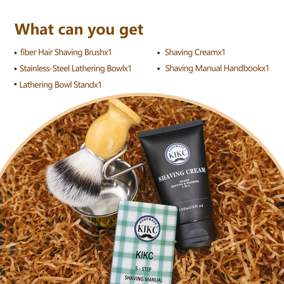 Kikc 5 in 1 shaving kit full-kit-display ideal for gifting and setup