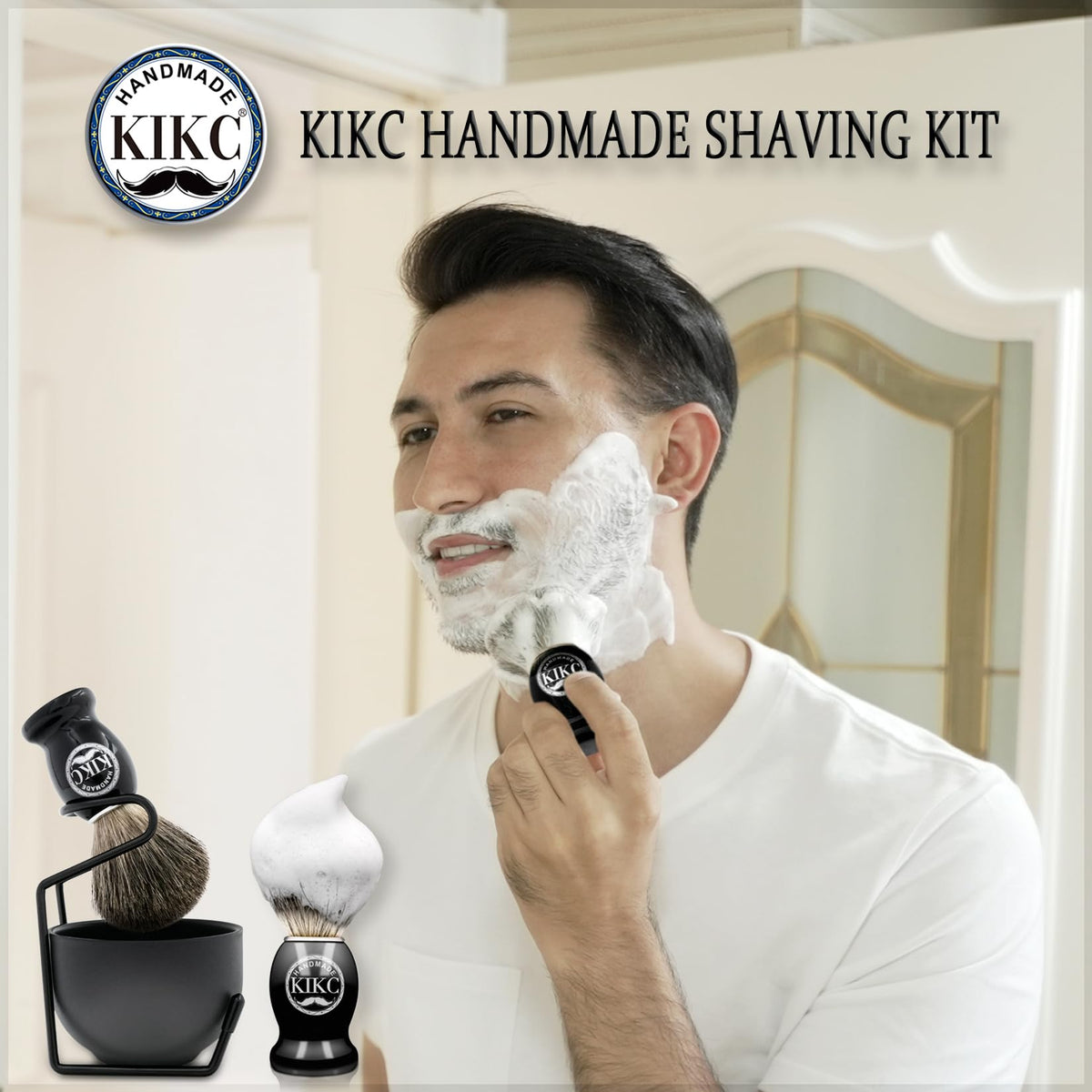 KIKC 5 in 1 shaving kit handbook helps first-time shavers.