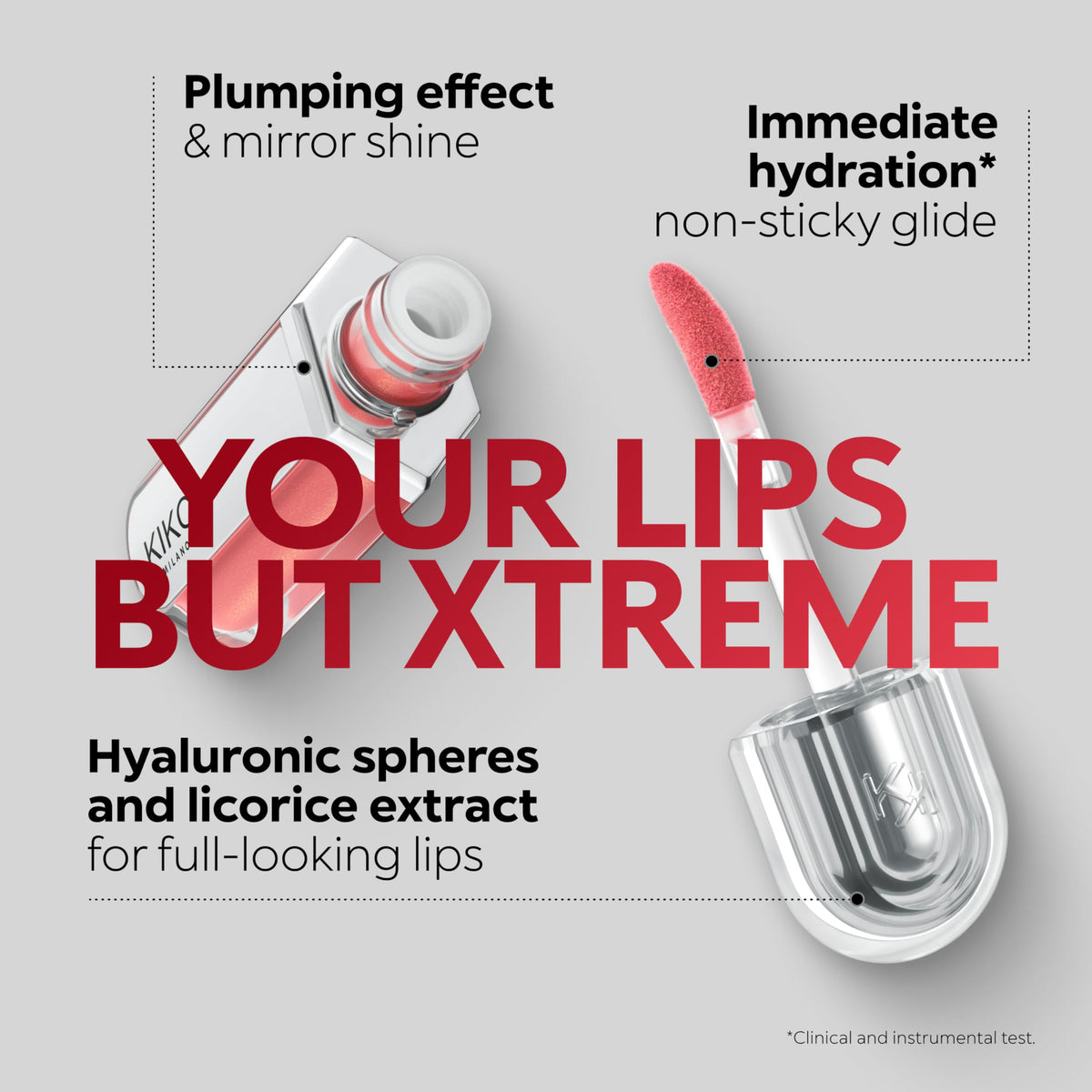 KIKO Milano 3D Hydra Xtreme Lipgloss 04 front-angle glossy finish