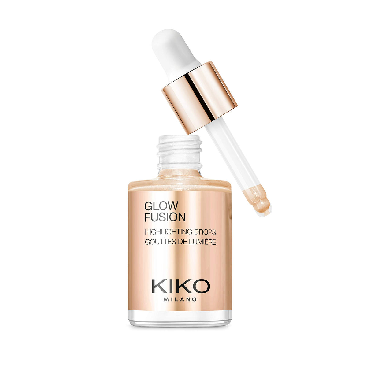 KIKO Milano Glow Fusion Drops bottle pour showing the shimmering glow.