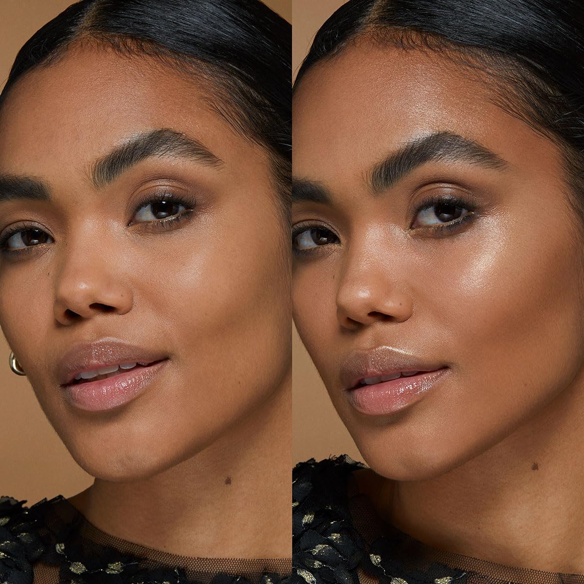 KIKO Milano Glow Fusion Drops display with a metallic finish on skin.