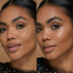 KIKO Milano Glow Fusion Drops display with a metallic finish on skin.