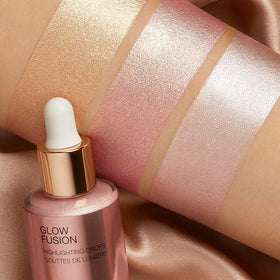 KIKO Milano Glow Fusion Drops 01 finish on cheeks creates a metallic, radiant highlight