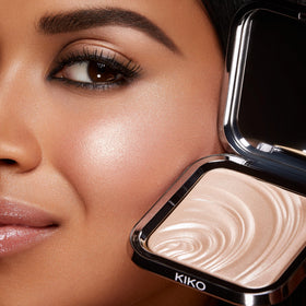 KIKO MILANO Glow Fusion highlighter brightens the nose bridge with subtle glow