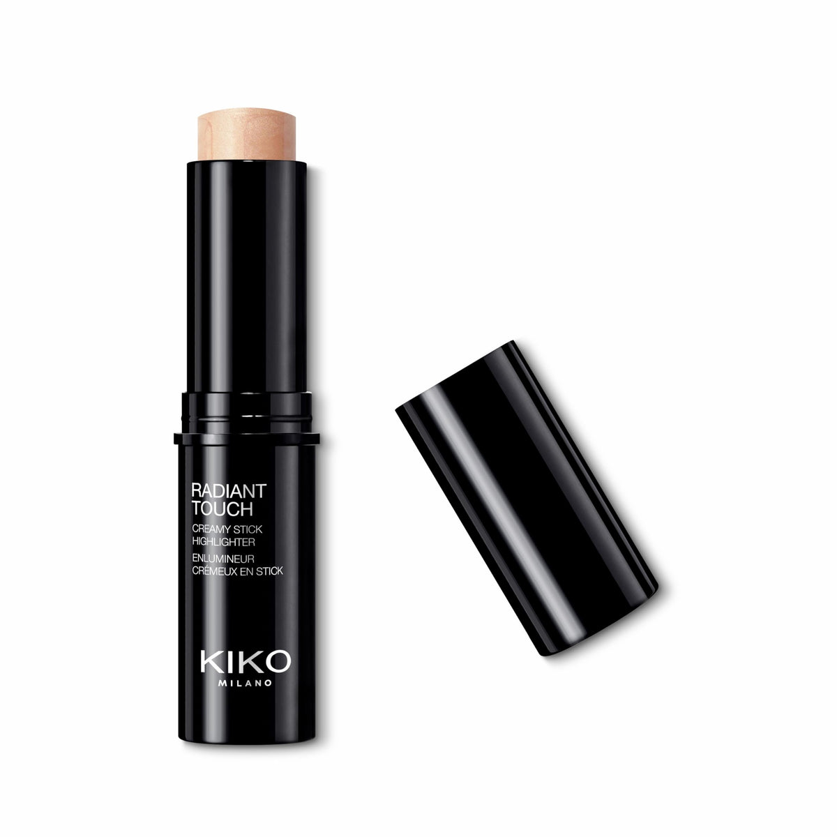 KIKO Milano Radiant Touch Highlighter applied to center of forehead and nose bridge for subtle glow