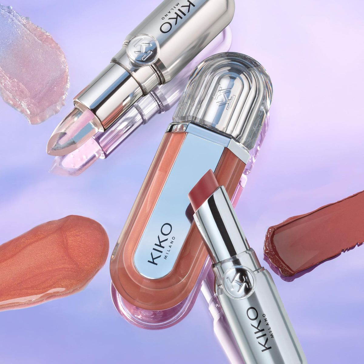 KIKO Milano Secret Oil Core Lip Balm 02 application shot demonstrates smooth lip layer