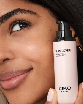 KIKO Milano Skin Lover Primer before after image illustrating glow and smoothness.