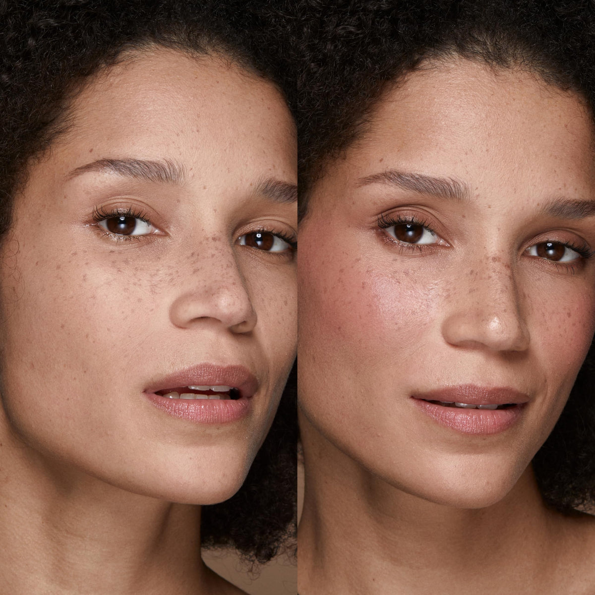 KIKO Milano Velvet Touch Creamy Stick Blush 08 closeup displays soft-focus finish and smooth skin appearance.