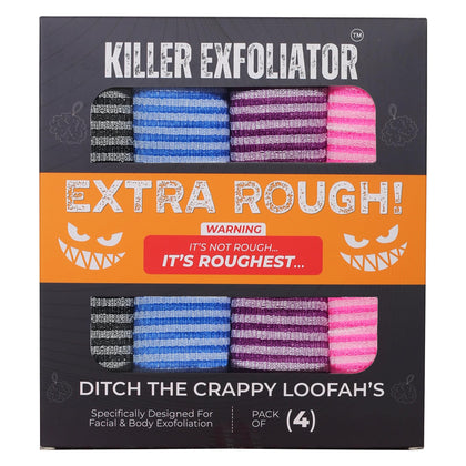 Killer Exfoliator black with extra-rough texture for deep exfoliation.