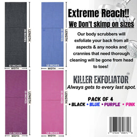 Killer Exfoliator shows quick-drying nylon mesh for hygiene between uses.