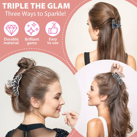 Kilofly vintage crystal hair clip detailed teeth and sparkle for durability