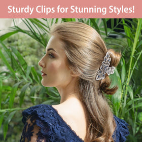 Kilofly vintage crystal hair clip packaging and three-piece set