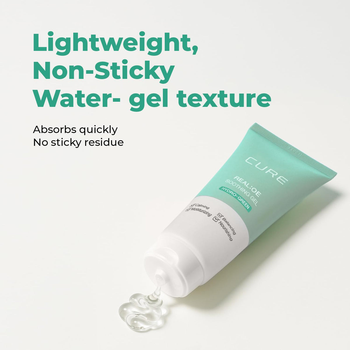 Kim Jeong Moon CURE Aloe Gel after sun for cooling relief.