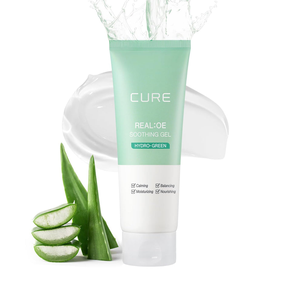 Kim Jeong Moon CURE Aloe Gel bottle front for quick daily hydration.