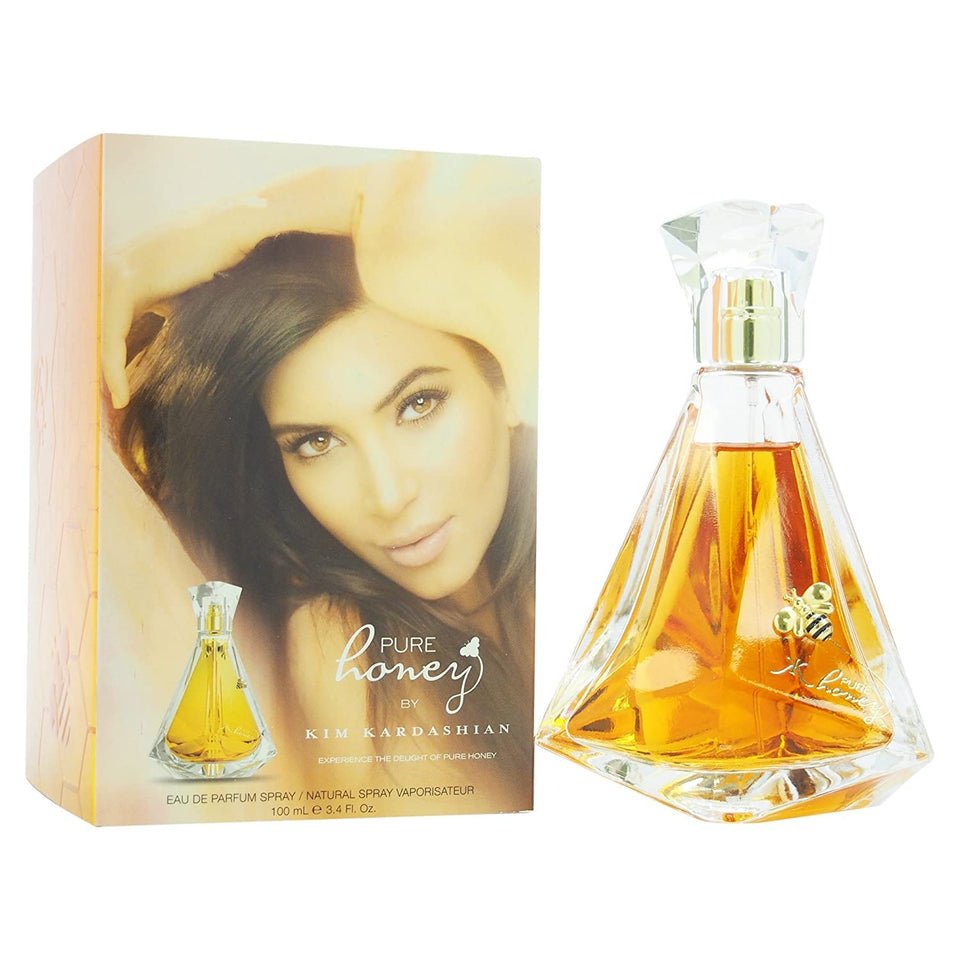 Kim Kardashian Pure Honey bottle with floral design for everyday wear.