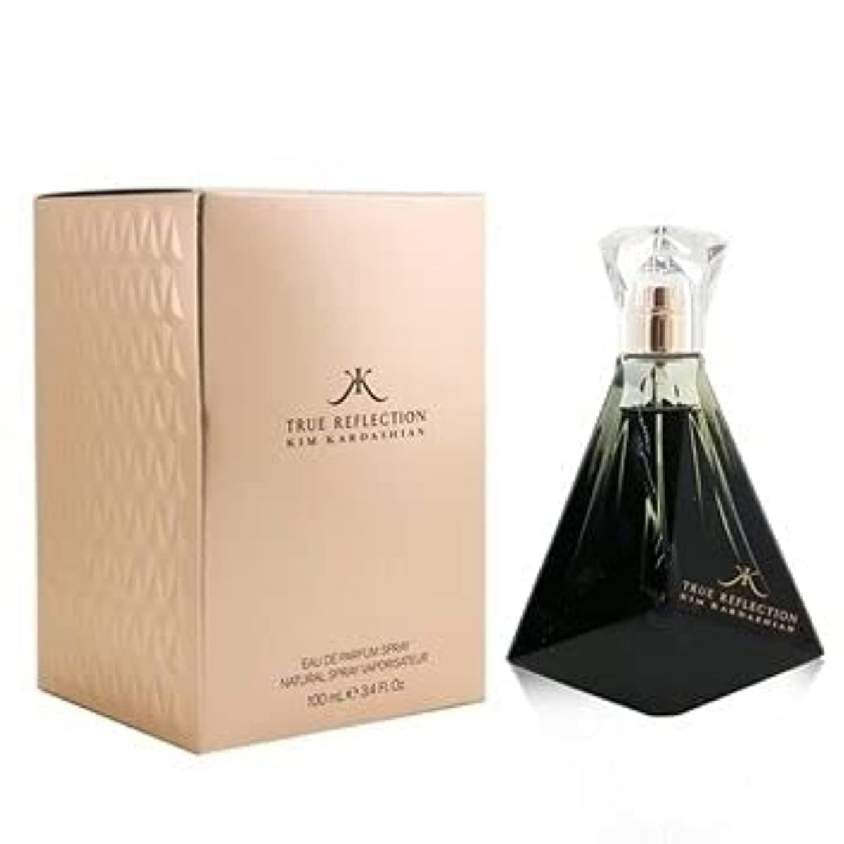 Kim Kardashian True Reflection packaging box exudes elegant luxury for gifting or display.