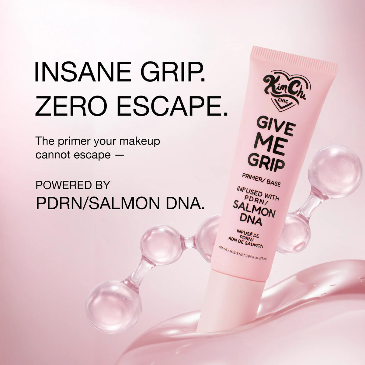 Kimchi Chic Give Me Grip with PDRN glow on skin, creating a radiant base.
