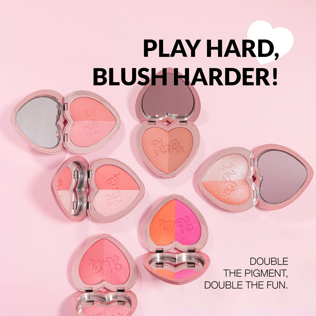 Two-tone pinks blend for a soft day look or bolder evening color
