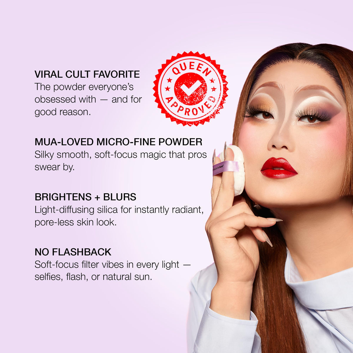 KimChiChic Mini Me White Powder Set application demonstrates easy, precise dusting for day-long control