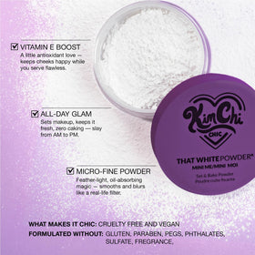 KimChiChic Mini Me White Powder Set bake step highlights under-eye setting for bright looks