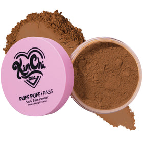 KimChiChic Puff Puff Pass powder jar delivers a soft matte finish for even skin tone