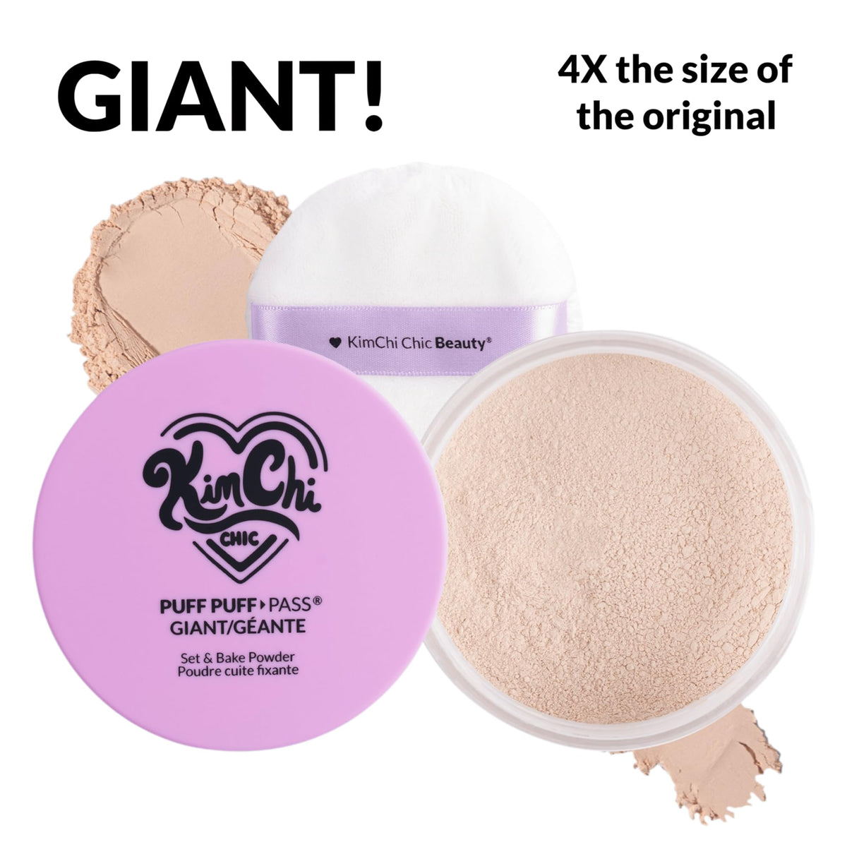 KimChiChic translucent loose powder 80g ideal for a long-lasting matte look.